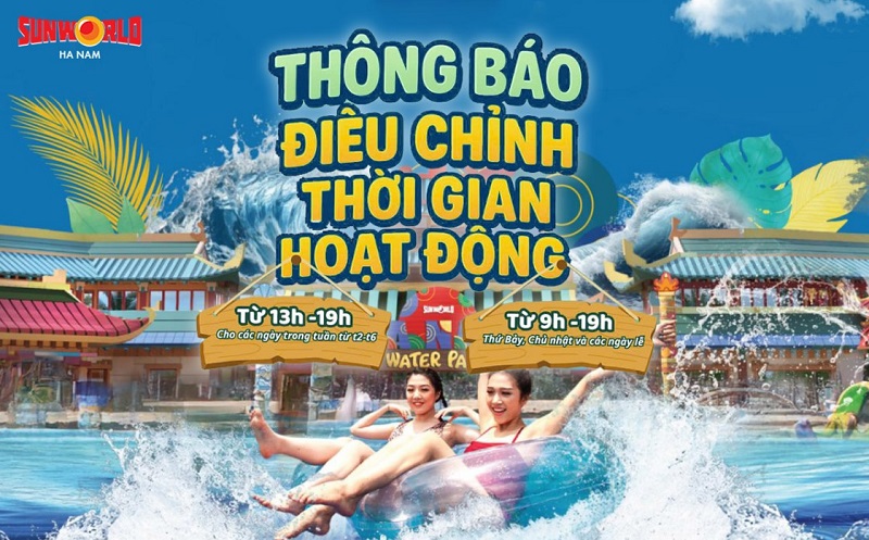 Giờ mở cửa công viên nước Sun World Hà Nam